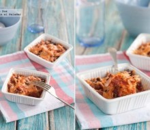 Gratinado de patatas al horno con salsa de tomate