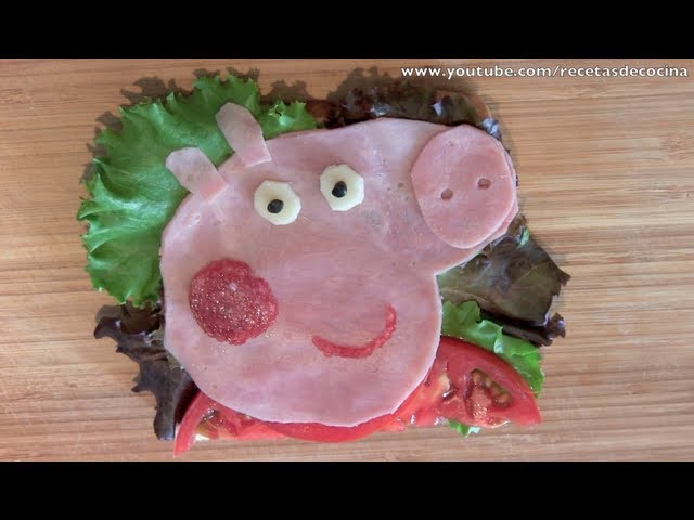 Sandwich con la cara de Peppa Pig